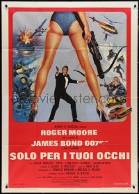 2p0444 FOR YOUR EYES ONLY Italian 1p 1981 Roger Moore as James Bond 007, art by Brian Bysouth!