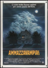 2p0398 FRIGHT NIGHT Italian 1p 1986 Sarandon, McDowall, best classic horror art by Peter Mueller!