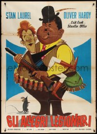 2p0399 GLI ALLEGRI LEGIONARI Italian 1p 1970 great different Mario Piovano art of Laurel & Hardy!