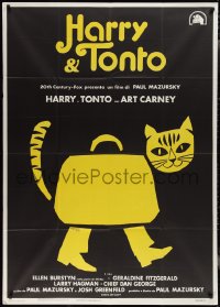 2p0446 HARRY & TONTO Italian 1p 1979 Paul Mazursky, wacky different cat art by Papuzza!