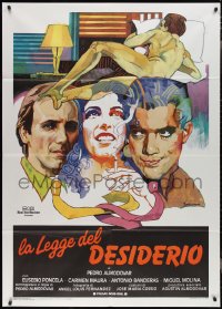 2p0405 LAW OF DESIRE Italian 1p 1987 Pedro Almodovar, great different art by Piero Ermanno Iaia!