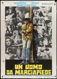 2p0448 MIDNIGHT COWBOY Italian 1p R1980s Dustin Hoffman, Voight, Schlesinger classic, Sciotti art