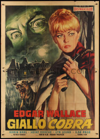 2p0350 HORROR OF BLACKWOOD CASTLE Italian 2p 1968 Der Hund, different Renato Casaro art, ultra rare!