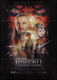 2p0361 PHANTOM MENACE Italian 2p 1999 Lucas, Star Wars Episode I, Struzan