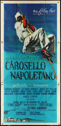 2p0337 NEAPOLITAN CAROUSEL Italian 3p 1954 Carosello Napoletano, art by Nicola Simbari, ultra rare!