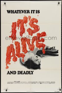 2p0829 IT'S ALIVE 1sh 1974 Larry Cohen directed horror, cool bloody title!