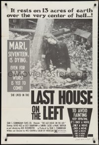 2p0854 LAST HOUSE ON THE LEFT 1sh 1972 first Wes Craven, it's only a movie, it's only a movie!