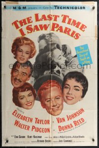 2p0855 LAST TIME I SAW PARIS 1sh 1954 Elizabeth Taylor, Van Johnson, Walter Pidgeon, Donna Reed!