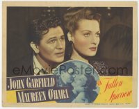 2p1258 FALLEN SPARROW LC 1943 incredible close up of John Garfield & beautiful Maureen O'Hara!