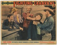 2p1264 FIGHTING CARAVANS LC 1931 young Gary Cooper laughs at Ernest Torrence knocking man out, rare!