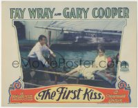 2p1266 FIRST KISS LC 1928 Gary Cooper steers sailboat backwards looking at sexy Fay Wray, rare!