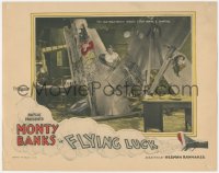 2p1270 FLYING LUCK LC 1927 Correspondence School flier Monty Banks cash lands plane indoors, rare!