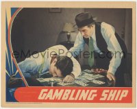 2p1283 GAMBLING SHIP LC 1938 Edward Brophy finds Wilcox passed out on top of playing cards, rare!