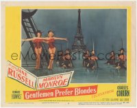 2p1288 GENTLEMEN PREFER BLONDES LC #8 1953 sexy Marilyn Monroe & Jane Russell dancing on Paris set!