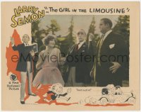 2p1292 GIRL IN THE LIMOUSINE LC 1924 Larry Semon between Claire Adams & solo Oliver Hardy in tux!