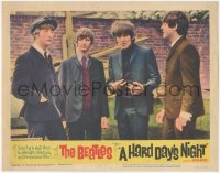 2p1308 HARD DAY'S NIGHT LC #7 1964 great close up of all four Beatles standing around outside!