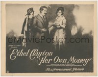 2p1125 HER OWN MONEY TC 1922 art of woman shocked by man handing other woman lots of money!