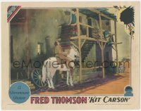 2p1332 KIT CARSON LC 1928 cowboy Fred Thomson on horse looks up at woman on balcony, very rare!