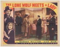 2p1341 LONE WOLF MEETS A LADY LC 1940 detective Warren William motions for Jean Muir to be quiet!