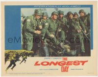 2p1342 LONGEST DAY LC #7 1962 John Wayne w/ soldiers Stuart Whitman, Steve Forrest, Tom Tryon & more!