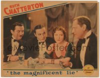 2p1345 MAGNIFICENT LIE LC 1931 Ruth Chatterton sits between three men in tuxedos, ultra rare!