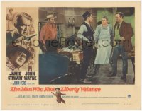 2p1347 MAN WHO SHOT LIBERTY VALANCE LC #3 1962 best c/u of James Stewart by Lee Marvin & John Wayne!