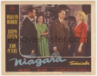 2p1363 NIAGARA LC #7 1953 sexy Marilyn Monroe learns the shocking news, but Jean Peters suspects!