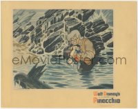 2p1381 PINOCCHIO LC 1940 Disney classic, Gepetto carrying unconscious wooden boy out of the water!