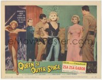 2p1387 QUEEN OF OUTER SPACE LC #7 1958 sexy Zsa Zsa Gabor watches as Laurie Mitchell is captured!