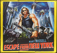 2p0495 ESCAPE FROM NEW YORK hand-painted Lebanese 77x82 R2000s different art of Kurt Russell w/rifle!