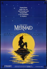 2p0861 LITTLE MERMAID teaser DS 1sh 1989 Disney, great art of Ariel in moonlight by Morrison/Patton!