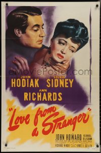 2p0868 LOVE FROM A STRANGER 1sh 1947 John Hodiak, Sylvia Sidney, a fatal fascination!