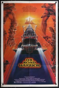 2p0876 MAD MAX 2: THE ROAD WARRIOR 1sh 1982 Mel Gibson in the title role, great art by Commander!