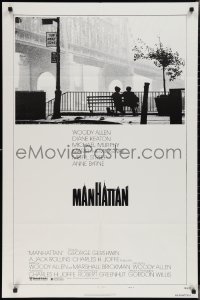 2p0880 MANHATTAN style B 1sh 1979 classic image of Woody Allen & Diane Keaton by bridge!