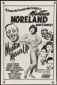 2p0881 MANTAN MESSES UP 1sh R1950s Moreland, Monte Hawley, Lena Horne, Toddy Pictures!