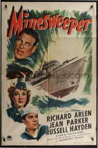 2p0888 MINESWEEPER 1sh 1943 Richard Arlen, Jean Parker, Russell Hayden, ultra rare!