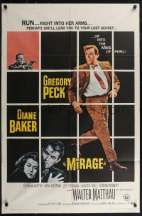 2p0891 MIRAGE 1sh 1965 Gregory Peck, Diane Baker, linked by a secret neither one knows!