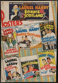 2p0485 BONNIE SCOTLAND pressbook back cover 1935 w/Al Hirschfeld art on five full color posters!