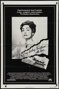 2p0892 MOMMIE DEAREST 1sh 1981 great portrait of Faye Dunaway as legendary actress Joan Crawford!