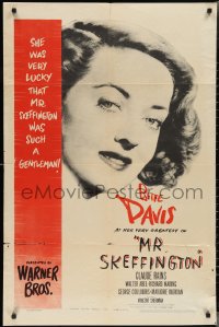 2p0902 MR. SKEFFINGTON 1sh 1944 Bette Davis, Rains, a woman is beautiful only when she is loved!