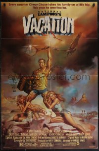 2p0910 NATIONAL LAMPOON'S VACATION studio style 1sh 1983 Chevy Chase and cast by Boris Vallejo!