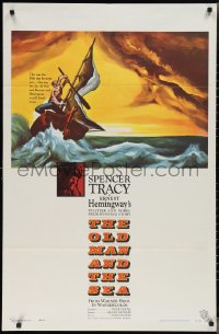 2p0918 OLD MAN & THE SEA 1sh 1958 Spencer Tracy, Ernest Hemingway, John Sturges, dramatic art!