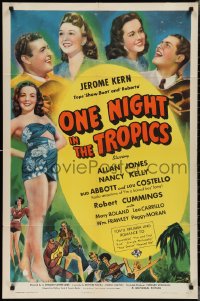 2p0921 ONE NIGHT IN THE TROPICS 1sh 1940 Abbott & Costello, Radio sensations of I'm a baaad boy fame!