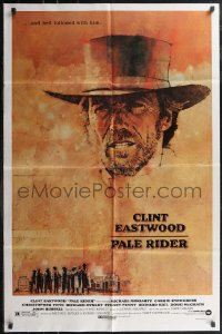 2p0924 PALE RIDER 1sh 1985 close-up artwork of cowboy Clint Eastwood by C. Michael Dudash!