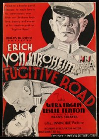 2p0158 FUGITIVE ROAD pressbook 1934 women hate Erich von Stroheim yet can't resist him, ultra rare!