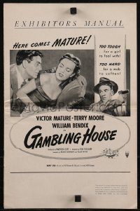 2p1066 GAMBLING HOUSE pressbook 1951 Victor Mature lusting after Terry Moore, William Bendix, rare!