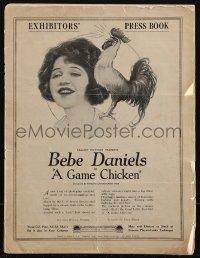 2p1067 GAME CHICKEN pressbook 1922 Bebe Daniels dresses as a man to go to cockfight, ultra rare!