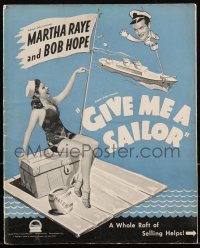 2p0163 GIVE ME A SAILOR pressbook 1938 Bob Hope, Martha Raye, Betty Grable, Jack Whiting, rare!