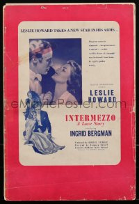 2p0176 INTERMEZZO pressbook 1939 romantic c/u of Ingrid Bergman & Leslie Howard, A Love Story, rare!