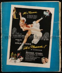 2p0179 IT'S A PLEASURE pressbook 1945 Sonja Henie skating & Marie The Body McDonald, ultra rare!